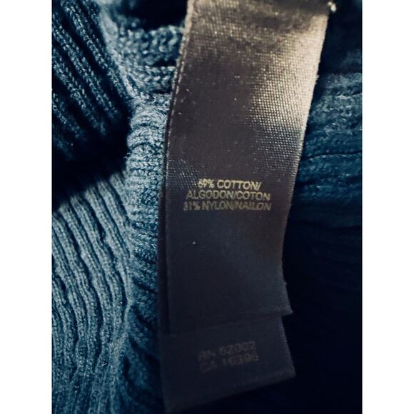 Liz Claiborne Ribbed V-Neck Sweater Navy Blue Cotton Blend Size 1X Plus - Picture 4 of 9